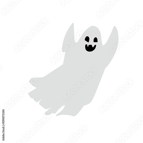 Cute Halloween funny ghost illustration