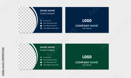 Creative and Clean Business Card Template. double sided business card design. Modern business card template with photo place holder