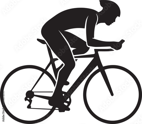 Dynamic Bicycle Rider Silhouette Vector Illustration of Cycling Adventure, bicycle silhouette style vector illustration, Cyclist vector file