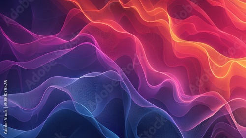 Abstract colorful wavy background with vibrant gradients and glowing lines.