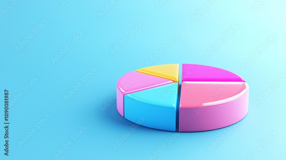 Obraz premium Dynamic pie chart visualization digital space infographic design modern environment aesthetic viewpoint data representation