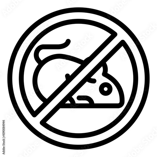 No rat outline icon indicating a rodent free area