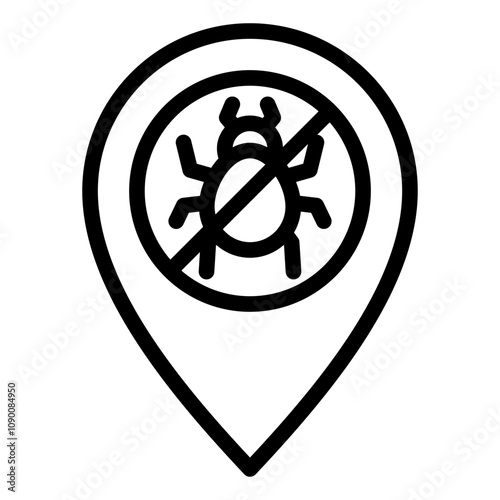 Location outline icon showing pest or bug location