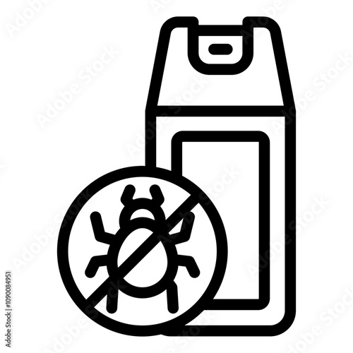 Bug repellent spray outline icon for pest prevention