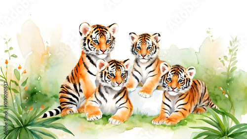 A simple and cute tiger doll icon with a white background