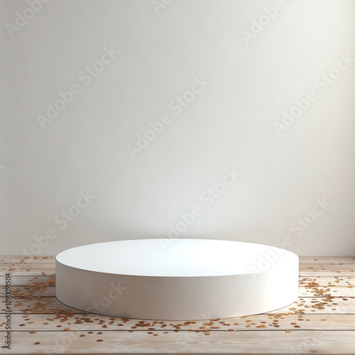 White pedestal with a round base
