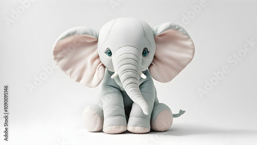 A simple and cute elephant doll icon with a white background