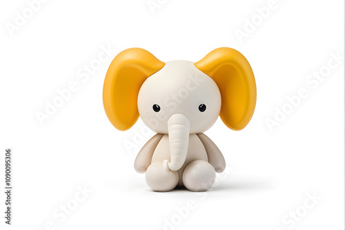 A simple and cute elephant doll icon with a white background