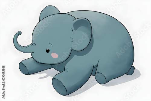 A simple and cute elephant doll icon with a white background