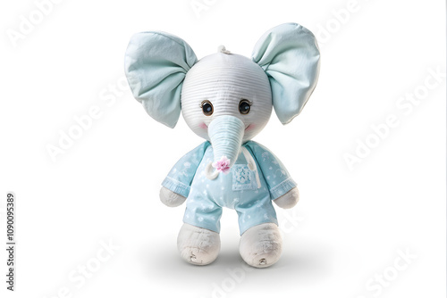 A simple and cute elephant doll icon with a white background