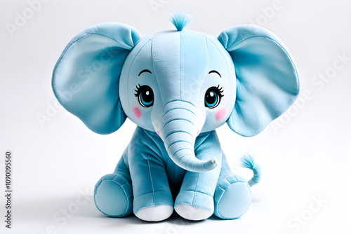 A simple and cute elephant doll icon with a white background