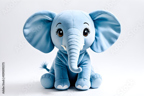 A simple and cute elephant doll icon with a white background