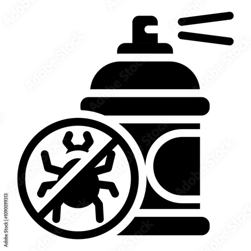 Bug spray can glyph icon suitable for pest control or repellent