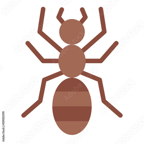 Ant flat icon for infestation or pest control themes