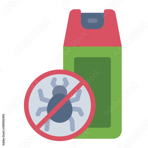 Bug repellent spray flat icon for pest prevention