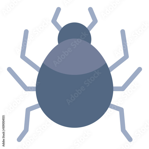 Bug flat icon representing insect or pest nuisance