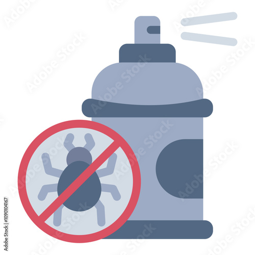 Bug spray can flat icon suitable for pest control or repellent