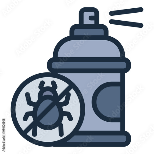 Bug spray can filled line icon suitable for pest control or repellent