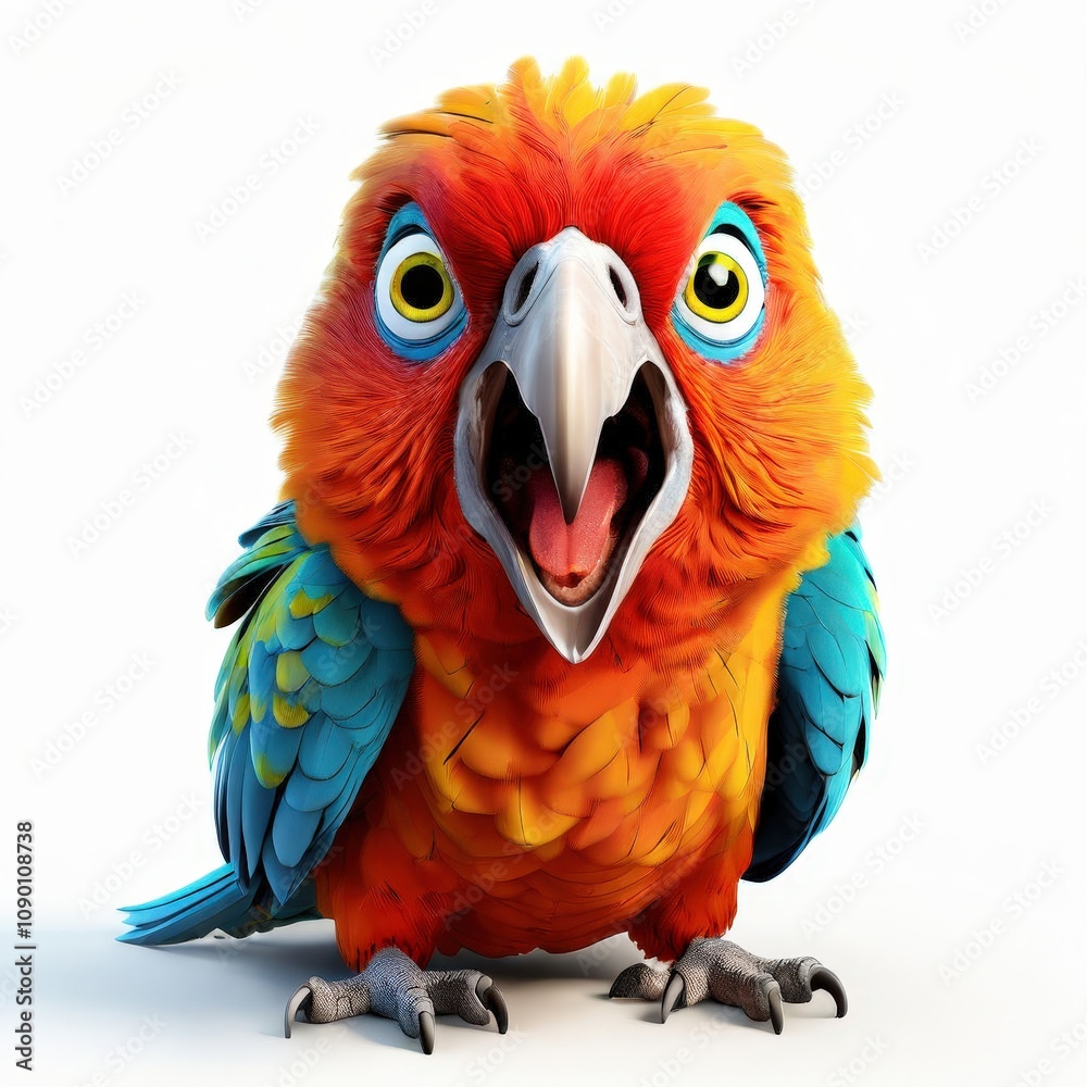 Fototapeta premium the AI Image Generator, Colorful Parrot Squawking
