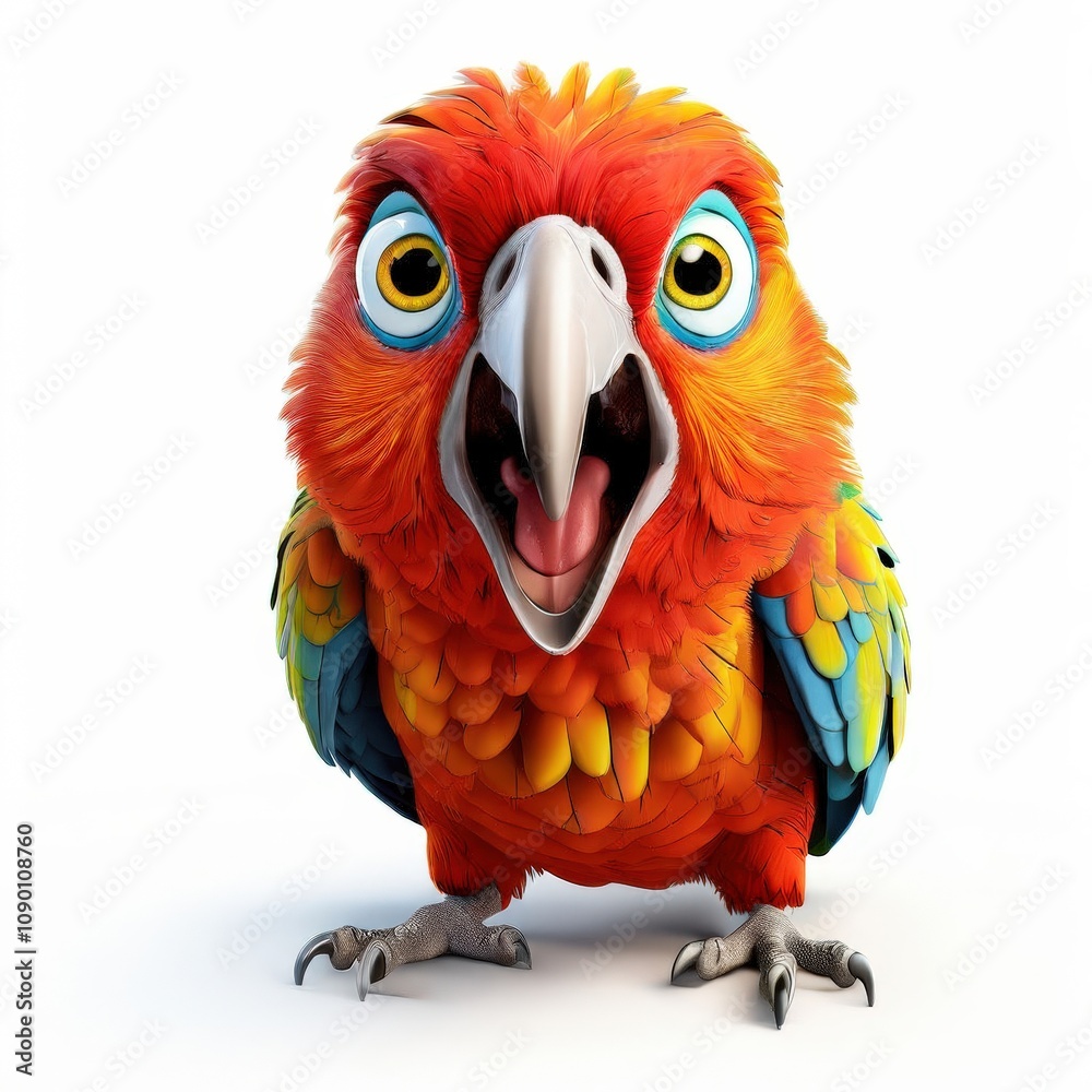 Fototapeta premium the AI Image Generator, Colorful Parrot Squawking