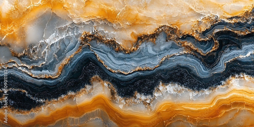 Fototapeta premium Abstract colorful layered agate mineral texture.