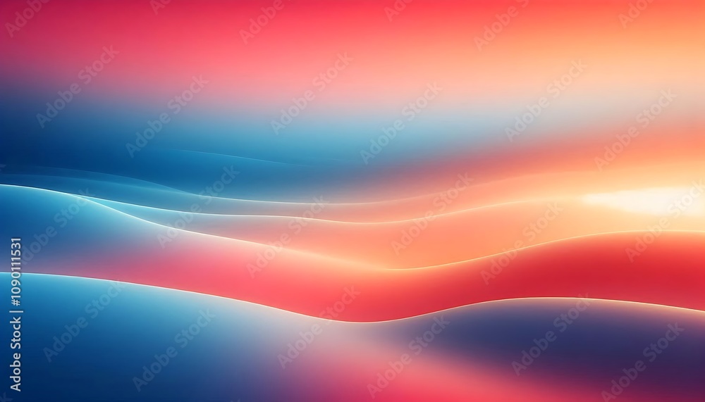 Obraz premium Abstract Wavy Background with Red and Blue Gradient, Abstract colorful wave background