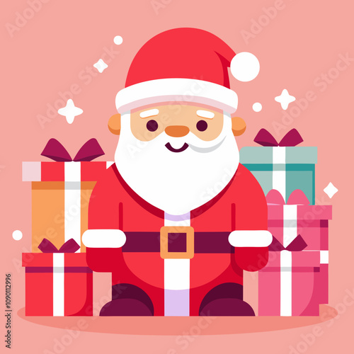 Shanta clause Christmas vector illustration  
