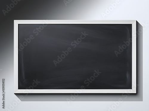 classic blank blackboard on wall school education concept photo