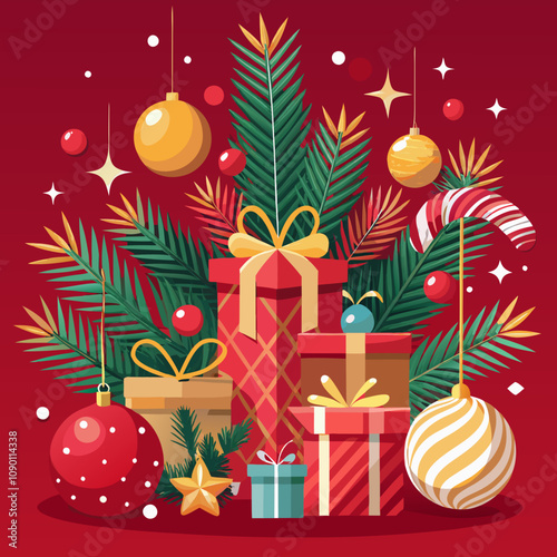 christmas background with gift boxes