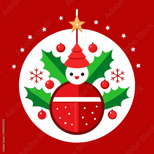 christmas card with snowman
