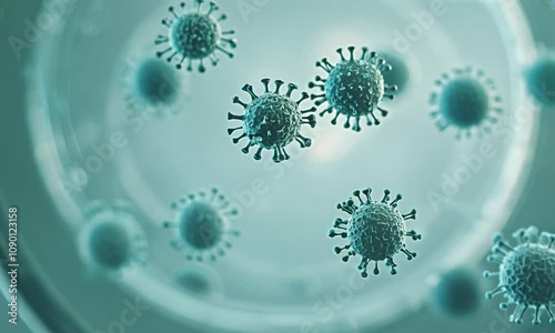 3d rendered illustration of virus  photo