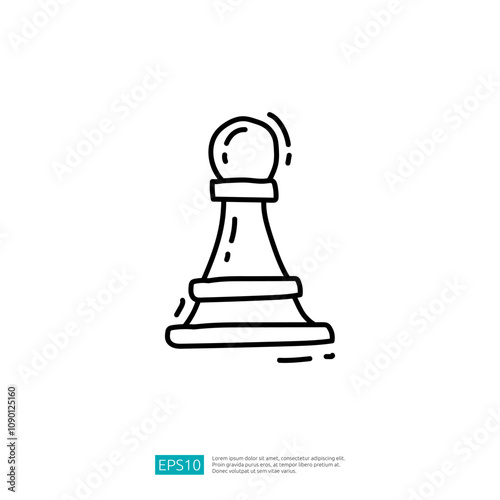 A simple, hand-drawn illustration of a chess pawn, symbolizing strategy and gameplay in chess.