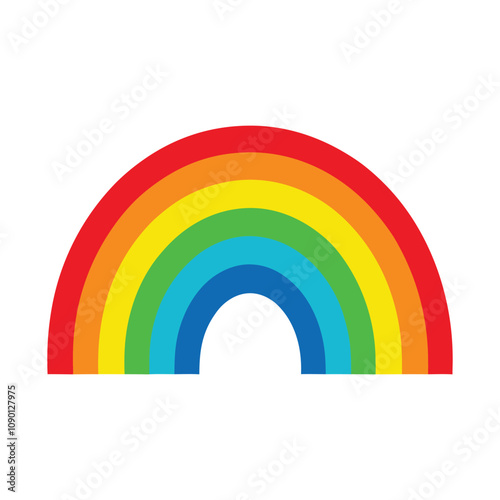 Vibrant Rainbow Vector Illustration with Bold Colorful Spectrum for Creative Art and Design Projects