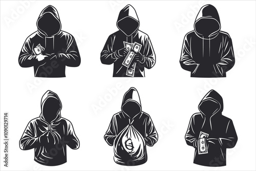 Shadow Heist: The Intrigue of Hooded Figures with Loot
