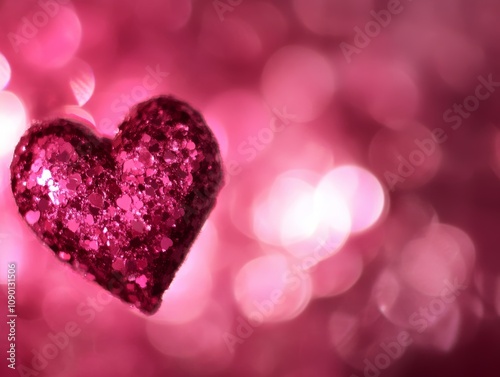 A vibrant heart-shaped object set against a soft pink background, capturing the essence of love and affection perfect for Valentine's Day celebrations.