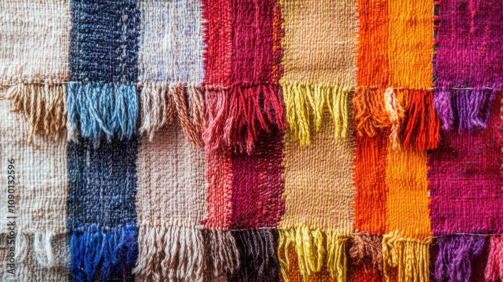 Obraz premium A tapestry woven with threads of different colors and textures, Representing the interconnectedness and richness of diverse cultures, minimalistic style