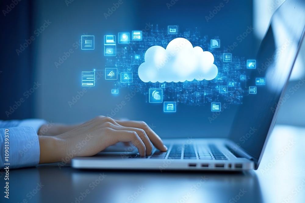 Obraz premium Cloud Computing: Seamless Data Access and Storage