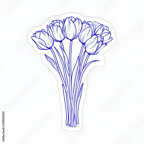 colorful tulip icons on a white background
