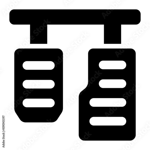 Car pedals glyph icon showing brake  and accelerator