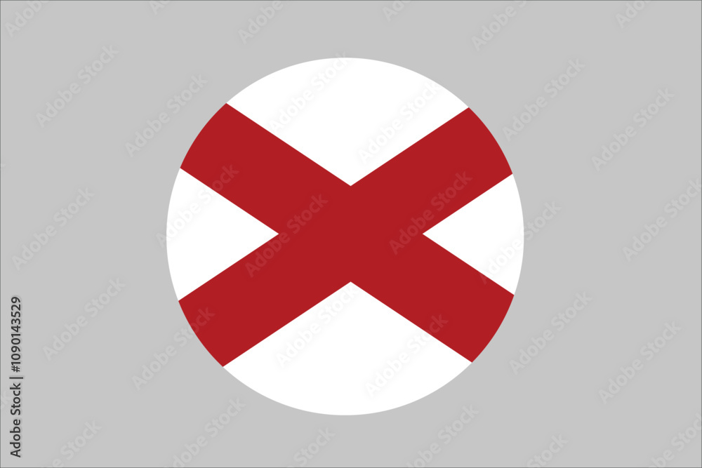 Obraz premium High detailed flag of Alabama. Alabama state flag, National Alabama flag. Flag of state Alabama. USA. America. 3D Illustration