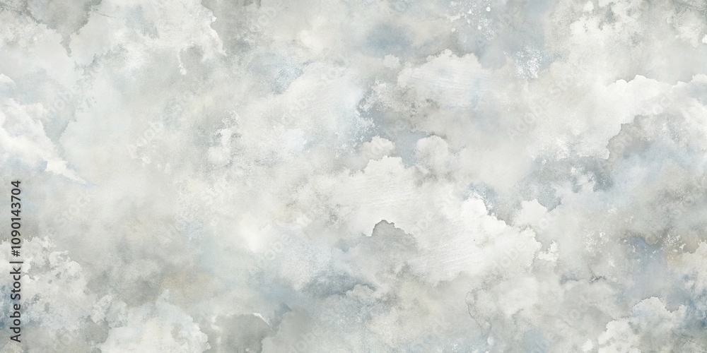 Fototapeta premium Abstract Gray and White Watercolor Cloud Texture for Design Projects