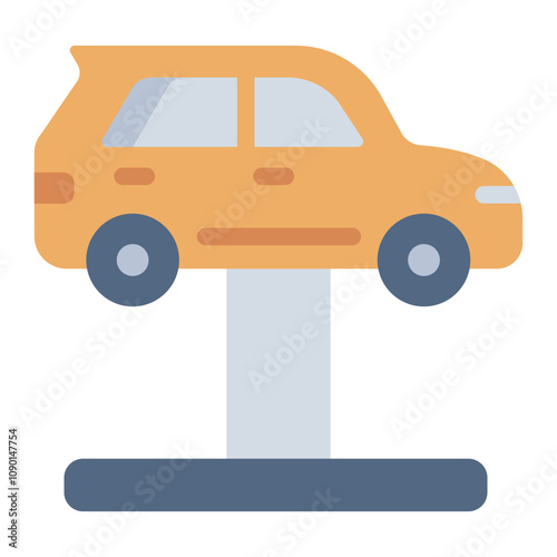 Car lift hoist flat icon for vehicle repairs and service