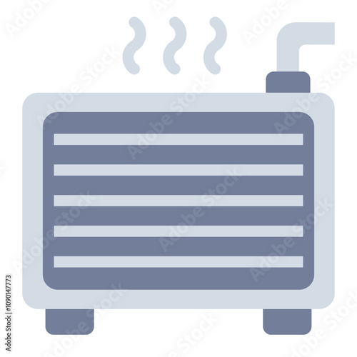 Radiator flat icon for engine cooling and maintenance