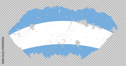 Argentina national flag with distressed stroke brush effect on isolated background