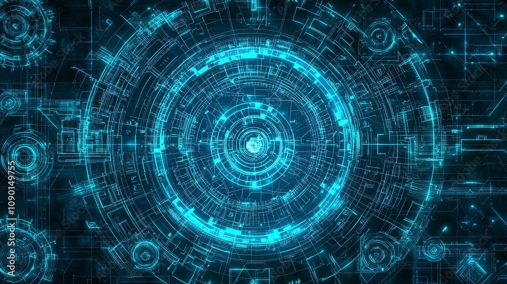 Fototapeta premium Futuristic digital design abstract background high-tech visualization dark environment macro view conceptual technology