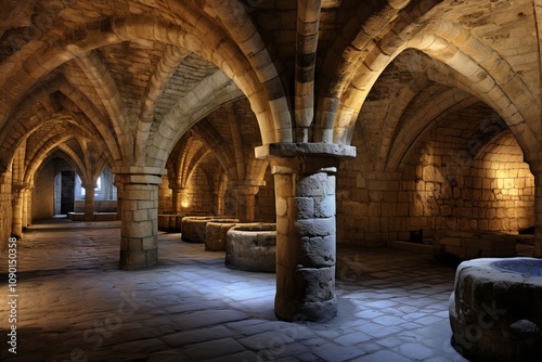 Stunning images show the majestic interior and elegant arches of the historic castle