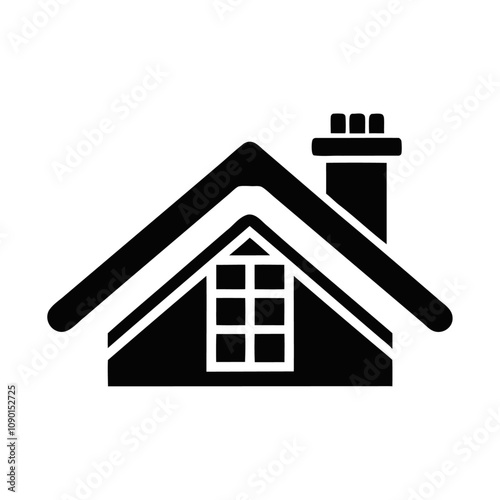 Real house roof building structure vector icon design