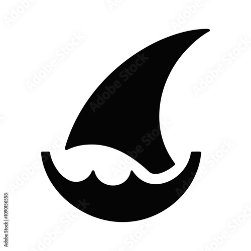 Danger large whale shark fish vector icon design