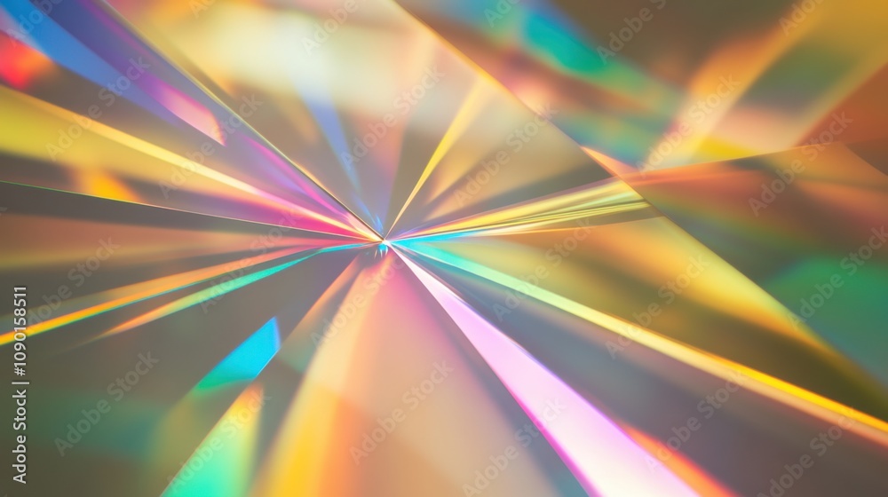 Obraz premium An abstract visualization of a prism dispersing light into a spectrum of colors, Reflecting the diverse facets and dimensions of equitable opportunities, photography style