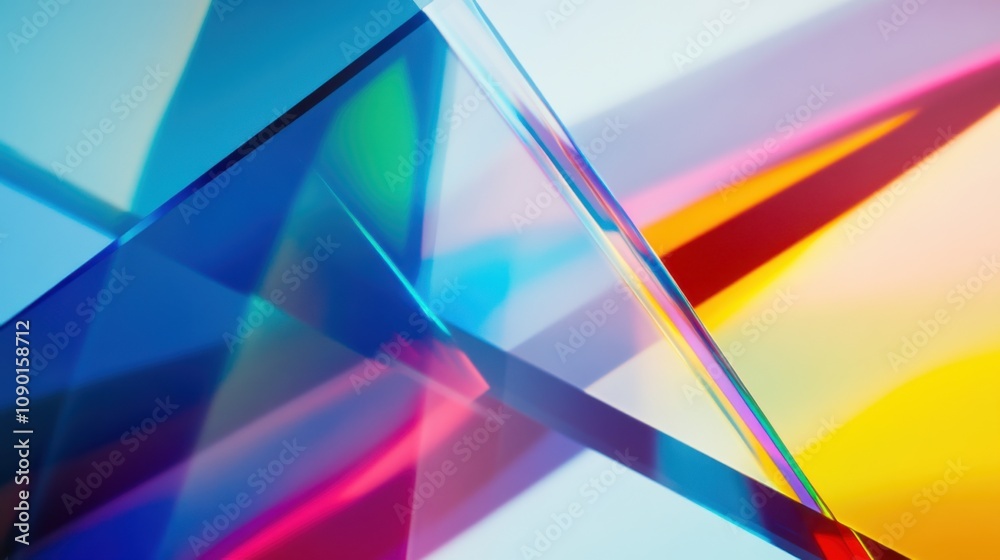 Fototapeta premium An abstract visualization of a prism dispersing light into a spectrum of colors, Reflecting the diverse facets and dimensions of equitable opportunities, photography style